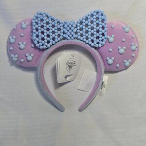 Disney Parks Minnie Mouse Ears Headband - 2023 Purple & Blue Beaded Disneyworld